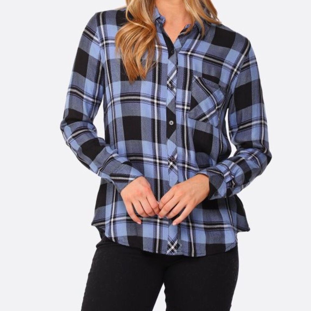 Rails Hunter Plaid Shirt in Current Onyx White size small